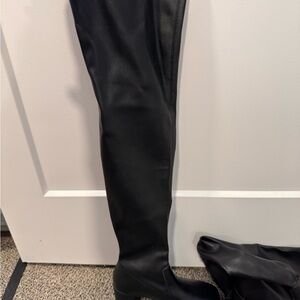 Free People Black Over the Knee Boots